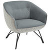 COCKTAILSESSEL in Struktur Echtleder Grau, Hellblau  - Anthrazit/Grau, Design, Leder/Textil (76/80/73cm) - Joop!
