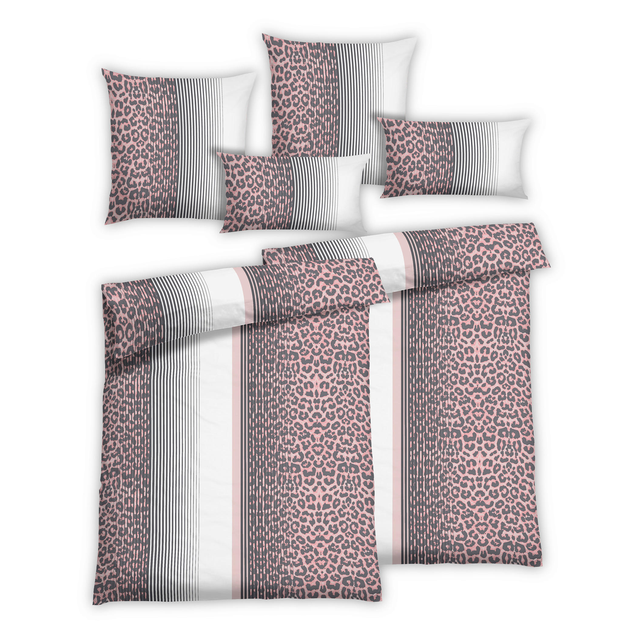 Bettwäsche 2er Set 4-teilig Renforcé 135/200 cm  - Rosa, Basics, Textil (135/200cm) - Florella
