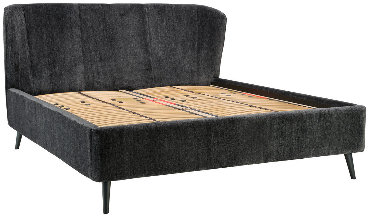 POLSTERBETT Matratze, Lattenrost Anthrazit 180/200 cm  - Anthrazit/Weiß, KONVENTIONELL, Holz/Textil (180/200cm) - Moderano