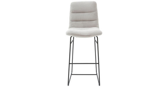 BARHOCKER in Textil Hellgrau  - Hellgrau/Schwarz, Design, Textil/Metall (52/122/66cm) - Dieter Knoll