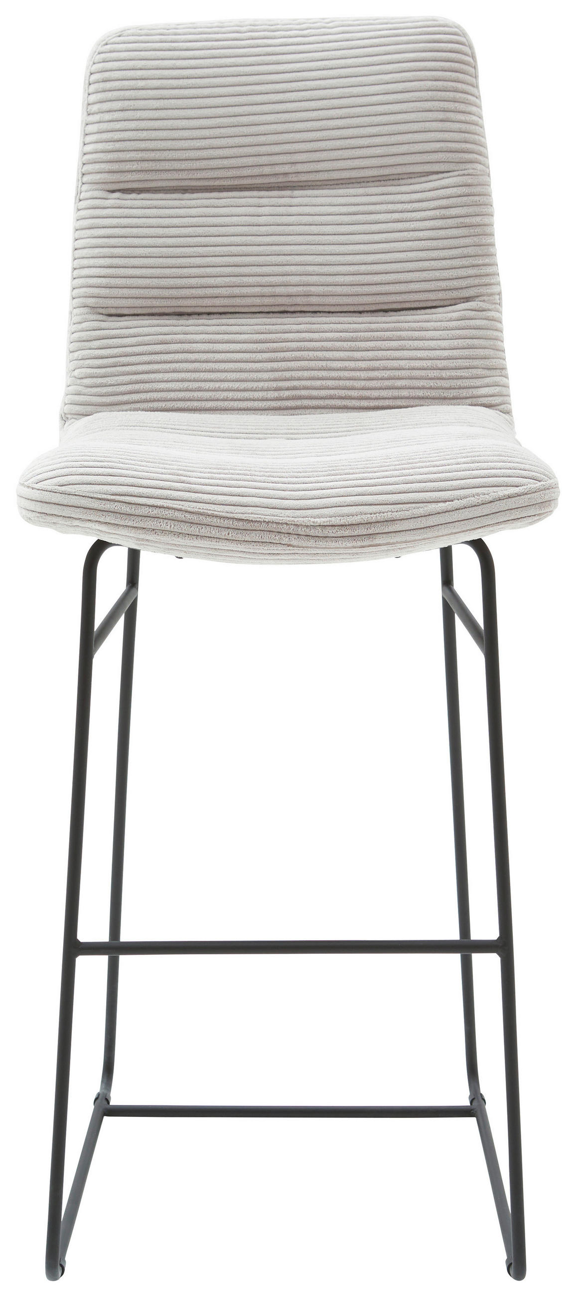 BARHOCKER Cord Hellgrau Stoffauswahl  - Hellgrau/Schwarz, Design, Textil/Metall (52/122/66cm) - Dieter Knoll