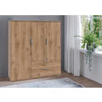 HIGHBOARD  in 130/140/40 cm  - Plankeneiche/Silberfarben, KONVENTIONELL, Holzwerkstoff/Kunststoff (130/140/40cm) - Carryhome