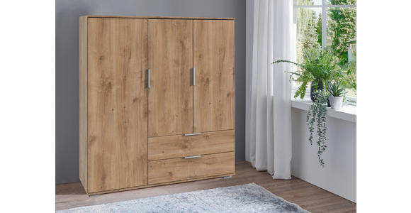 HIGHBOARD in 130/140/40 cm - Plankeneiche/Silberfarben, KONVENTIONELL, Holzwerkstoff/Kunststoff (130/140/40cm) - Carryhome
