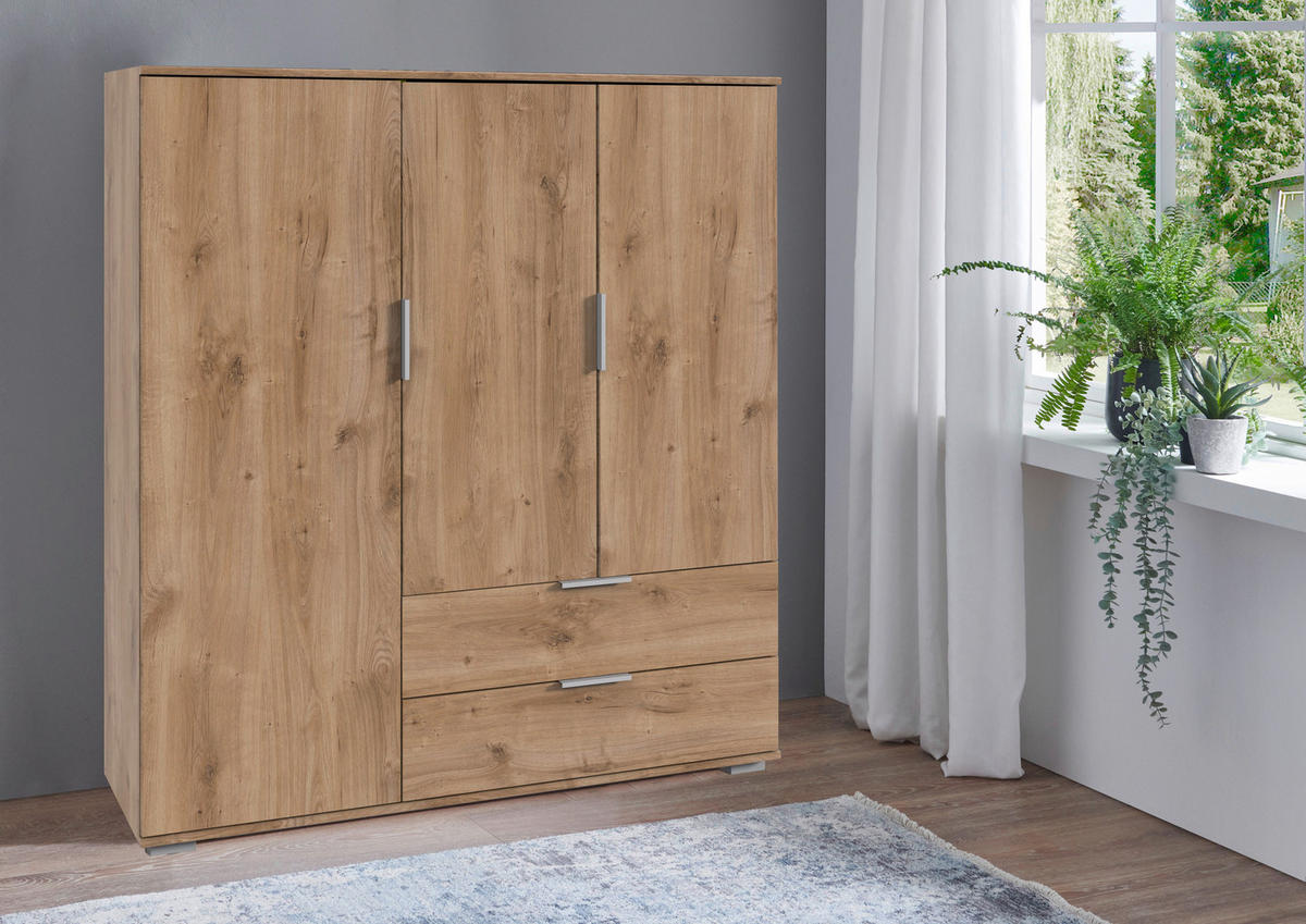 HIGHBOARD  in 130/140/40 cm  - Plankeneiche/Silberfarben, Konventionell, Holzwerkstoff/Kunststoff (130/140/40cm) - Carryhome
