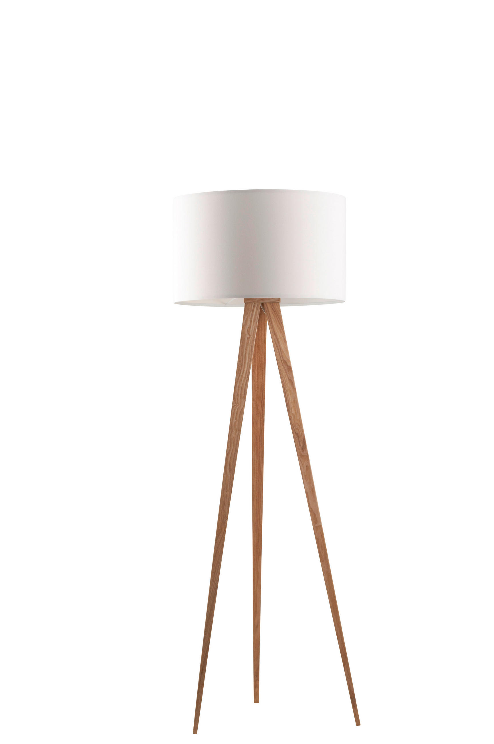 STEHLEUCHTE 50/157 cm - Eichefarben/Weiß, KONVENTIONELL, Holz/Textil (50/157cm) - Zuiver
