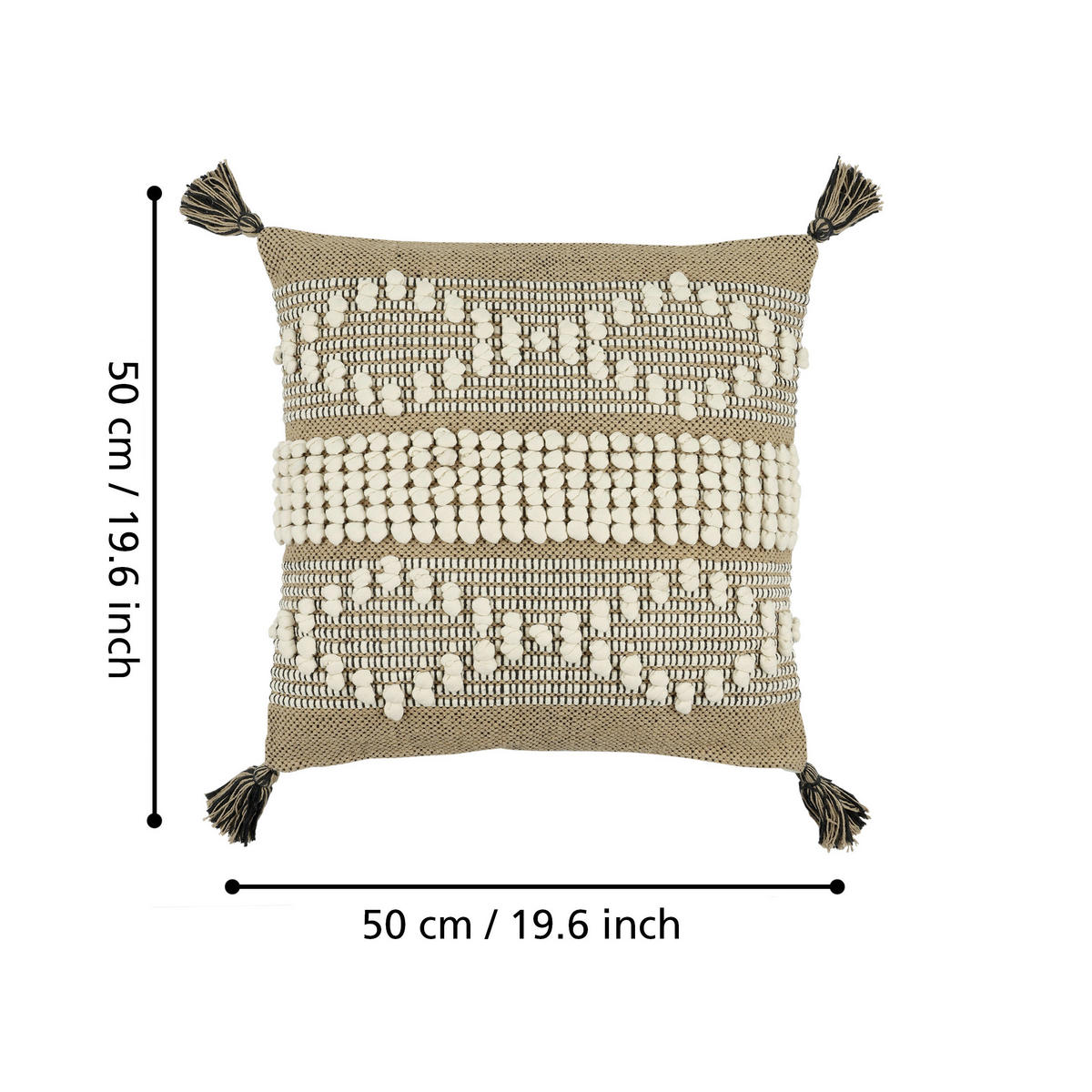 ZIERKISSEN  50/50 cm   - Creme/Braun, Basics, Textil (50/50cm) - Eglo