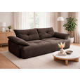 BIGSOFA Webstoff Dunkelbraun  - Dunkelbraun/Schwarz, KONVENTIONELL, Kunststoff/Textil (243/90,5/130cm) - Ambia Home