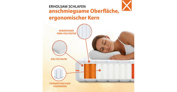 TASCHENFEDERKERNMATRATZE 180/200 cm Höhe ca. 20 cm  - Weiß, Basics, Textil (180/200cm) - Xora