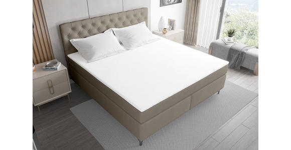 BOXSPRINGBETT 180/200 cm  in Graubraun  - Graubraun/Schwarz, KONVENTIONELL, Textil/Metall (180/200cm) - Carryhome