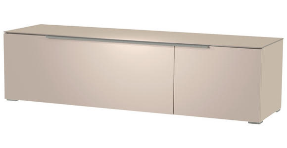 LOWBOARD Alufarben, Sandfarben  - Sandfarben/Alufarben, Design, Glas/Holzwerkstoff (160/43/45cm) - Moderano