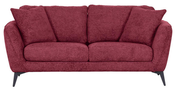 2-SITZER-SOFA in Chenille Bordeaux - Bordeaux/Schwarz, KONVENTIONELL, Textil/Metall (190/70/98cm) - Carryhome