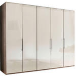 FALTTÜRENSCHRANK 250/216/58 cm 3-türig  - Chromfarben/Magnolie, KONVENTIONELL, Glas/Holzwerkstoff (250/216/58cm) - Venda