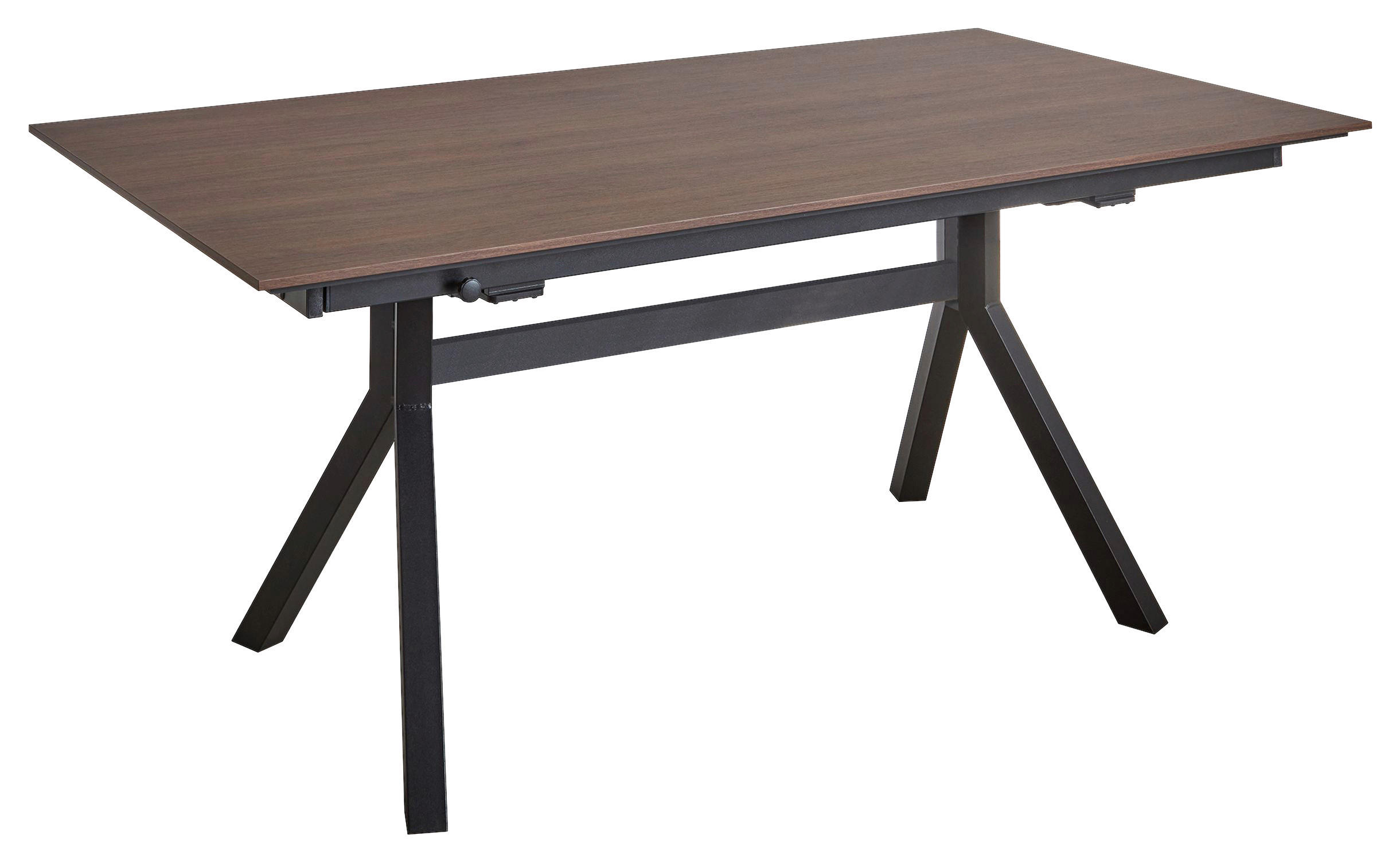 ESSTISCH rechteckig Schwarz, Nussbaumfarben  - Nussbaumfarben/Schwarz, Basics, Holzwerkstoff/Metall (200/95/76cm) - Celina Home