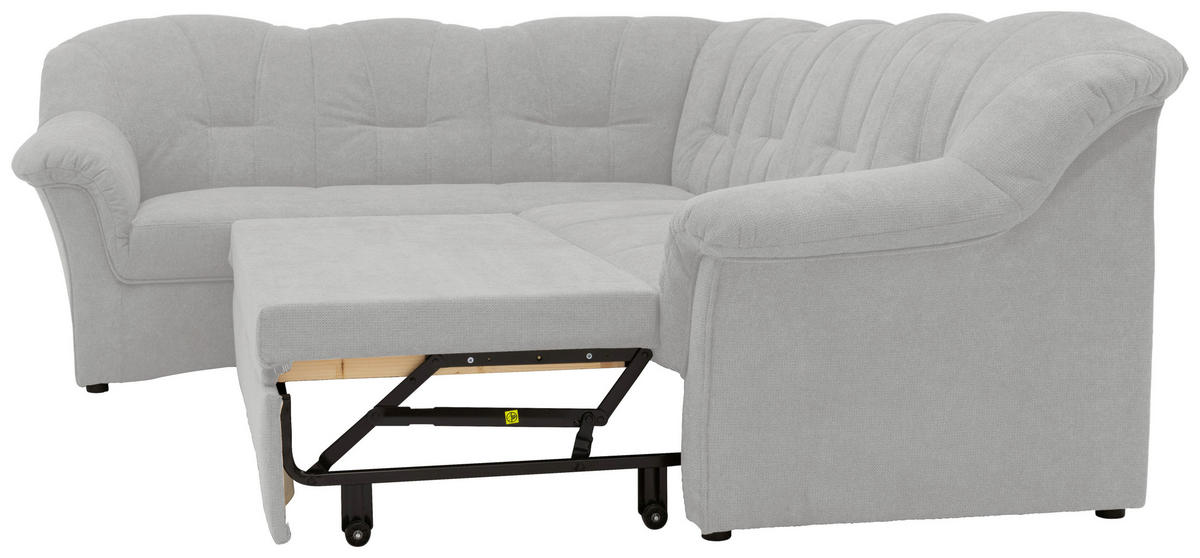 ECKSCHLAFSOFA Hellgrau Mikrofaser  - Hellgrau/Schwarz, KONVENTIONELL, Kunststoff/Textil (192/243cm) - MID.YOU