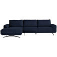 ECKSOFA in Webstoff Blau  - Blau/Schwarz, Design, Textil/Metall (172/320cm) - Valnatura