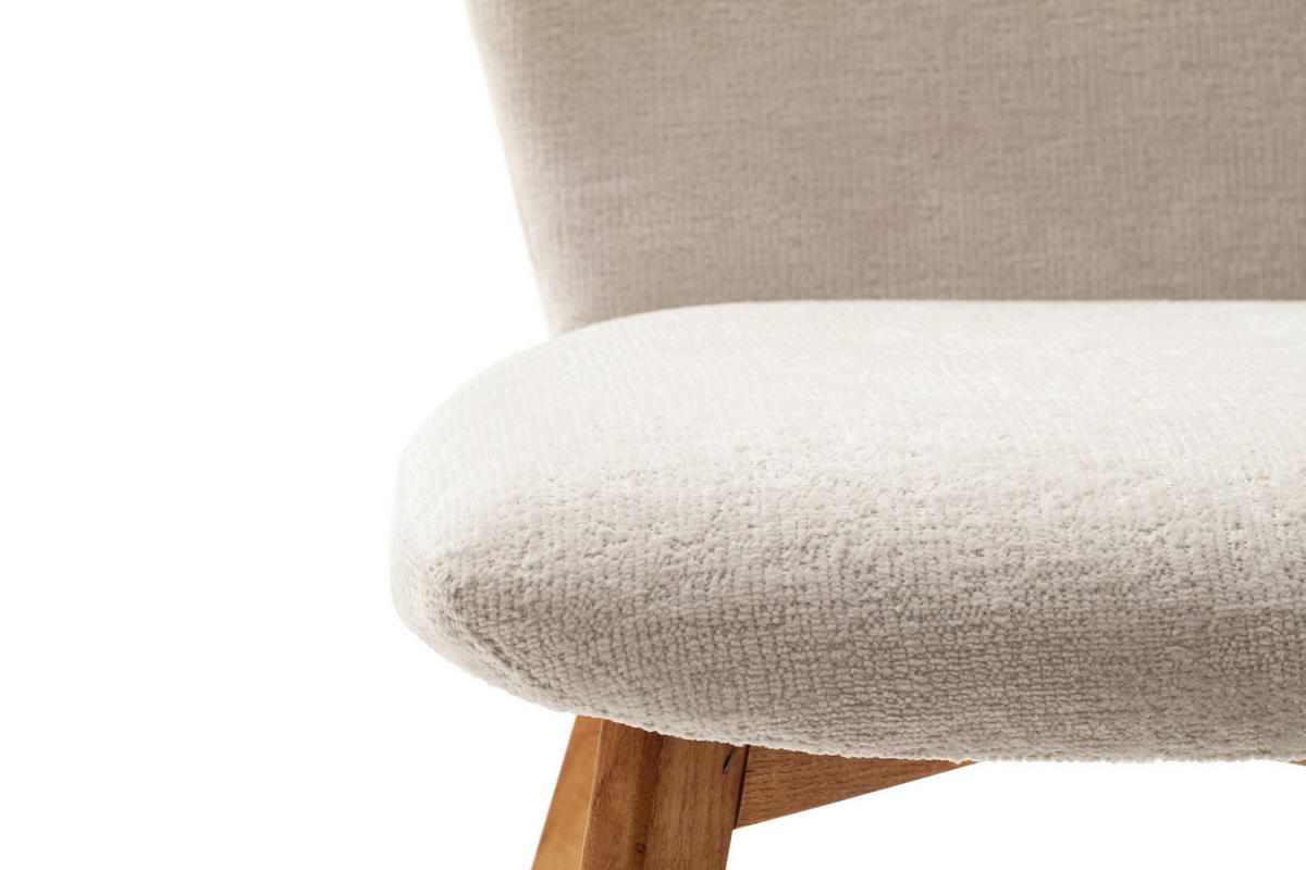 STUHL in Textil, Holz Weiß  - Eichefarben/Weiß, Design, Holz/Textil (50/88/64cm) - Livetastic