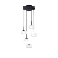 LED-PENDELLEUCHTE Luce Ambiente e Design 44/200 cm   - Transparent/Schwarz, Trend, Kunststoff/Metall (44/200cm)