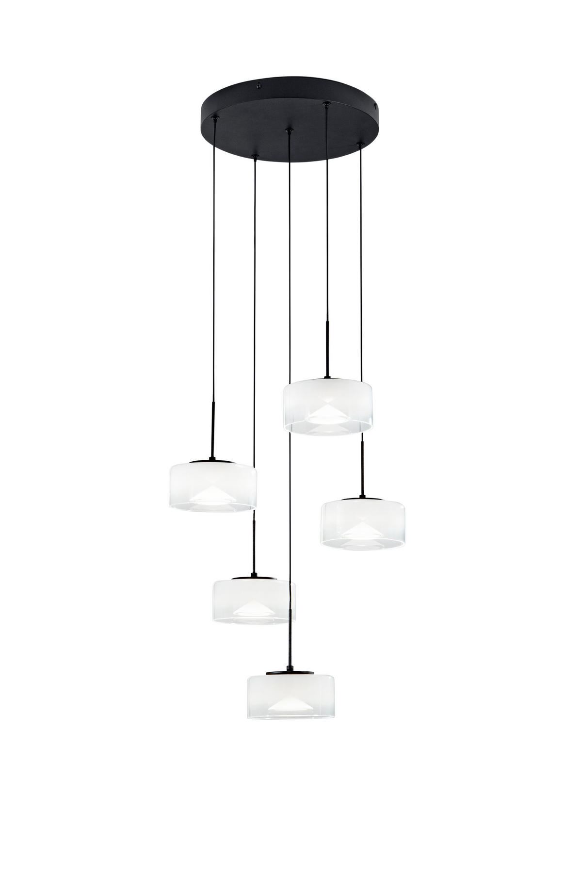 LED-PENDELLEUCHTE Luce Ambiente e Design 44/200 cm   - Transparent/Schwarz, Trend, Kunststoff/Metall (44/200cm)