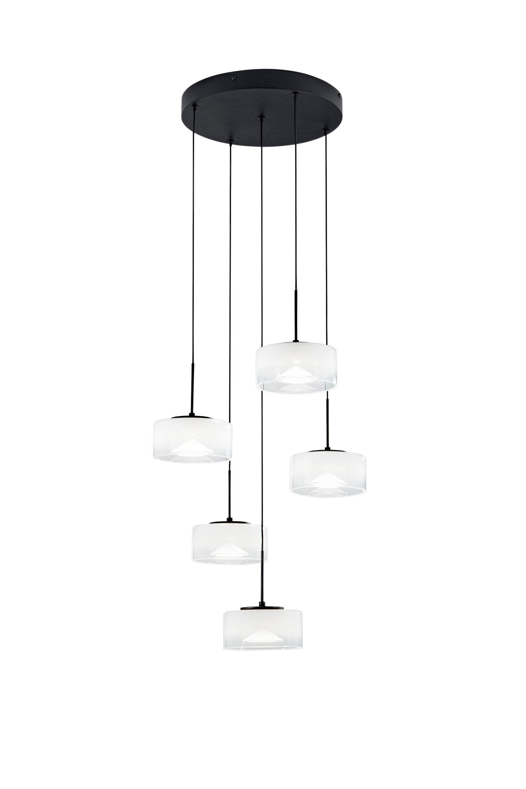 Luce ambiente Design Led-Pendelleuchte Luce Ambiente e Design Schwarz, Weiß, Transparent 200 cm