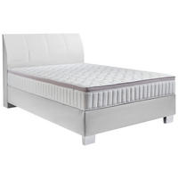 BOXSPRINGBETT 140/200 cm  in Weiss  - Chromfarben/Weiss, Konventionell, Kunststoff/Textil (140/200cm) - Hom`in