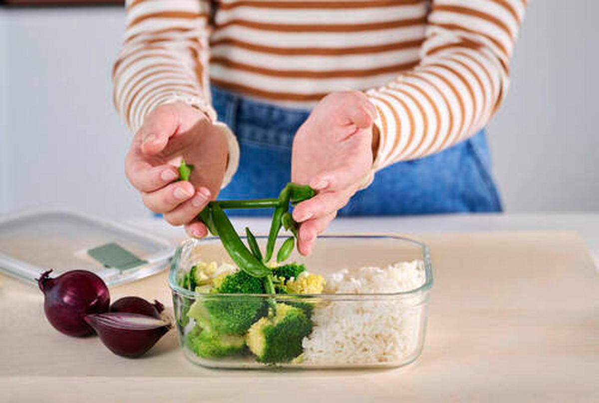 FRISCHHALTEDOSE Easyclip 1 L  - Klar/Salbeigrün, Basics, Kunststoff (13,9/7,0/19,8cm) - Mepal