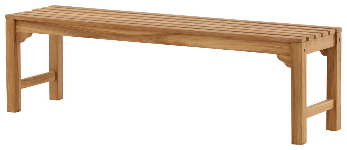 TRÄDGÅRDSBÄNK i teakfärg  - teakfärg, Klassisk, trä (150/45/40cm) - Gardenson