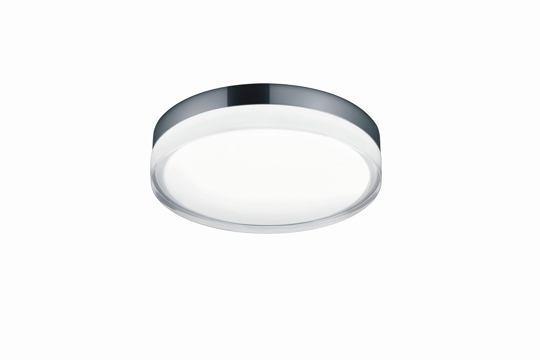 LED-DECKENLEUCHTE Tana 28/6,5 cm - Chromfarben, Design, Glas/Metall (28/6,5cm) - Helestra