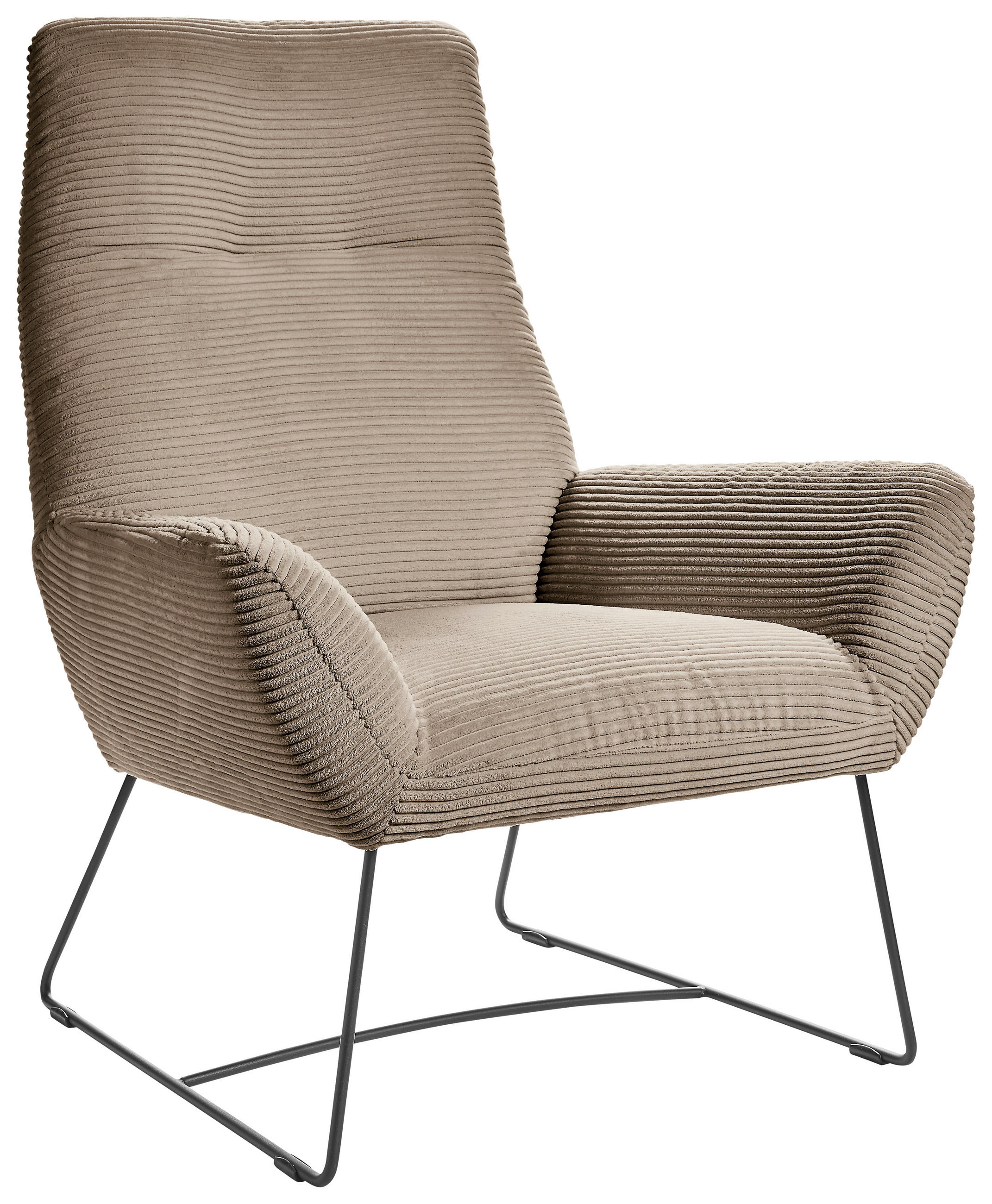 SESSEL Cord Taupe    - Taupe/Schwarz, Design, Textil/Metall (82/102/81cm) - Hom`in