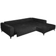 ECKSOFA  in Chenille Schwarz  279/222 cm  - Schwarz, KONVENTIONELL, Kunststoff/Textil (279/222cm) - Hom`in