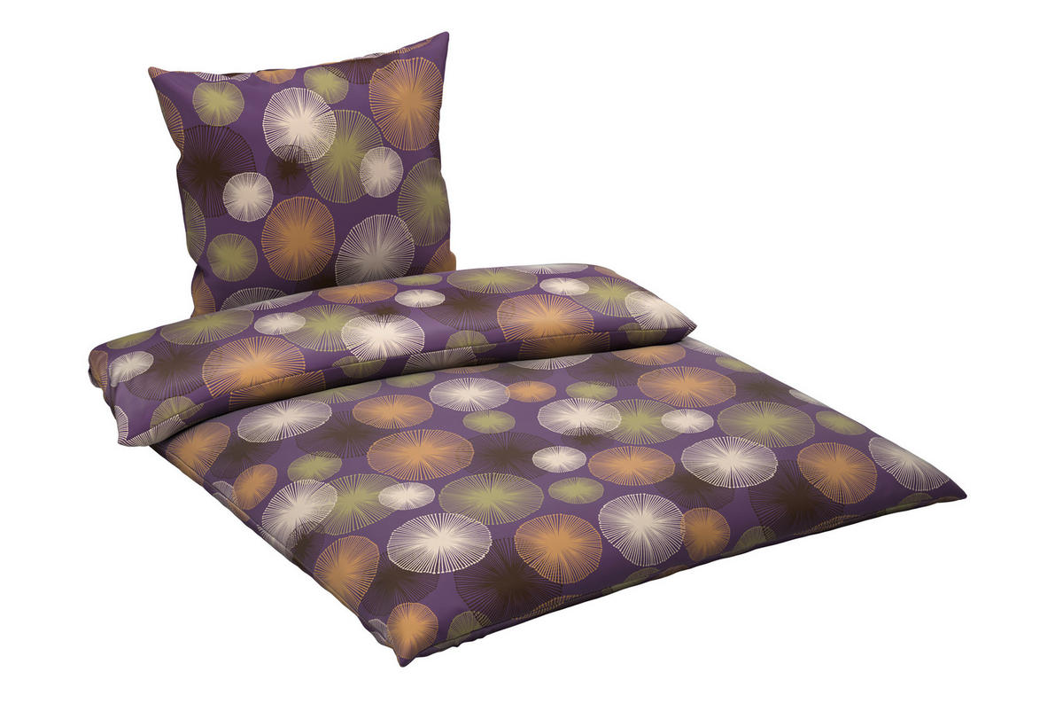 BETTWÄSCHE Satin 135/200 cm  - Beige/Violett, Textil (135/200cm) - Esposa