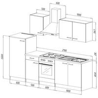 MODULKÖK 270 cm   i grå  - stålfärgad/grå, Design, metall/trämaterial (270cm) - Respekta