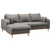 ECKSOFA Beata Grau Mikrofaser  - Wengefarben/Grau, Design, Holz/Textil (150/230cm) - Livetastic
