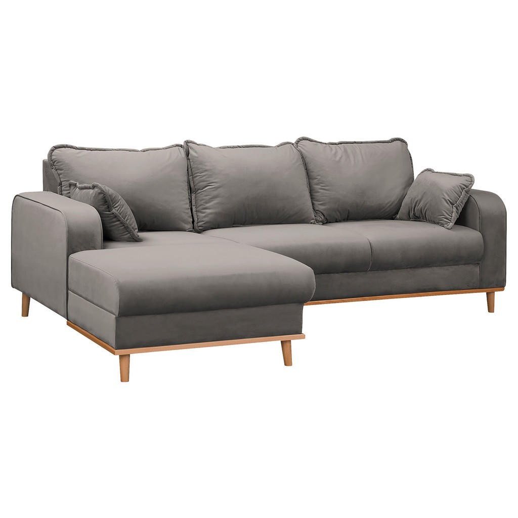 Thumbnail - Livetastic Ecksofa Beata, Grau, Textil, Buche, Füllung: Schaumstoffflocken,Schaumstoffflocken, L-Form, links montierbar,...