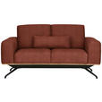 2-SITZER-SOFA Struktur Rostfarben  - Rostfarben/Schwarz, Design, Holz/Textil (166/85-104/95cm) - Novel