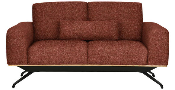 2-SITZER-SOFA Struktur Rostfarben  - Rostfarben/Schwarz, Design, Holz/Textil (166/85-104/95cm) - Novel