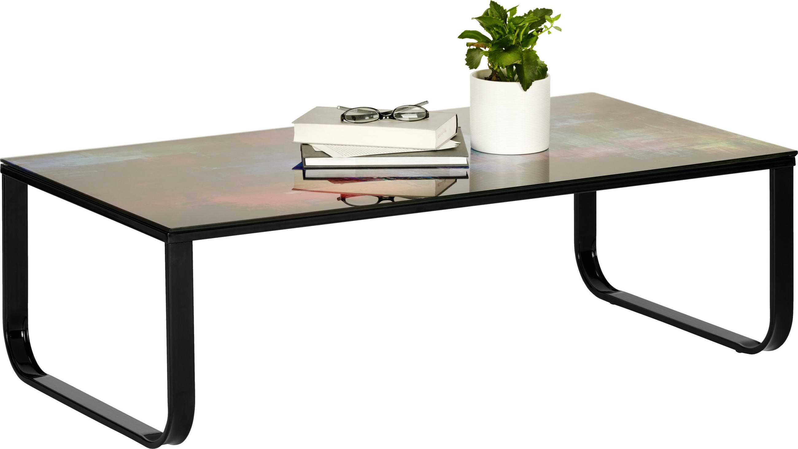 Couchtisch in Metall, Glas 105/55/32 cm