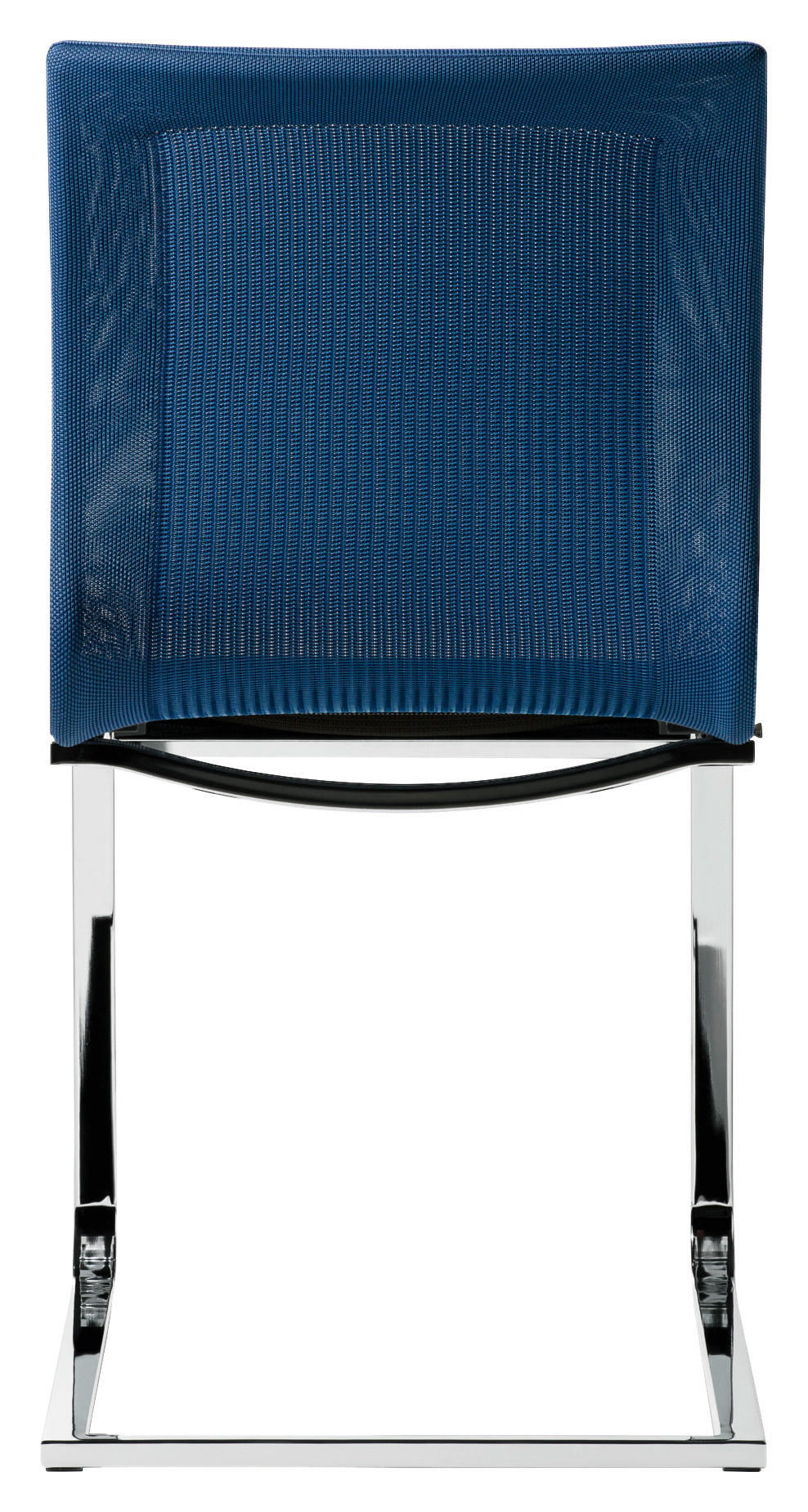 SCHWINGSTUHL  in Stahl Netzbespannung  - Blau/Edelstahlfarben, Design, Textil/Metall (47/93/62cm) - Team 7