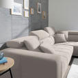 ECKSOFA in Mikrofaser Ecru  - Chromfarben/Ecru, Design, Textil/Metall (301/207cm) - Xora