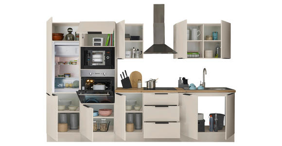 KÜCHENBLOCK   in Kaschmir  - Kaschmir/Schwarz, Basics, Holzwerkstoff/Metall (330/211/60cm) - Xora