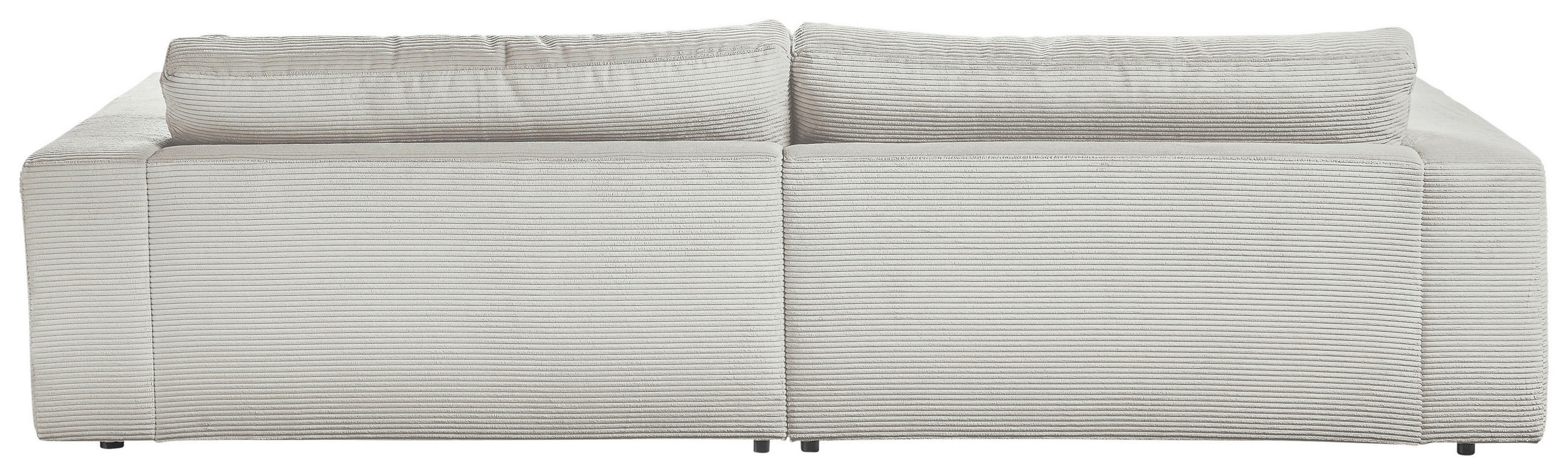 MEGASOFA Cord Hellgrau  - Hellgrau/Schwarz, Design, Kunststoff/Textil (290/86/170cm) - Pure Home Lifestyle
