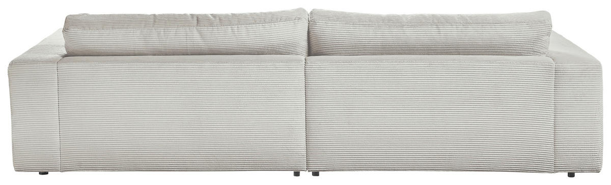 MEGASOFA in Cord Hellgrau  - Hellgrau/Schwarz, Design, Kunststoff/Textil (290/86/170cm) - Pure Home Lifestyle