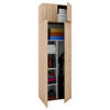 MEHRZWECKSCHRANK 70/218/39 cm  in Sonoma Eiche  - Silberfarben/Schwarz, MODERN, Holzwerkstoff/Kunststoff (70/218/39cm) - MID.YOU