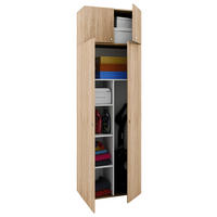 MEHRZWECKSCHRANK 70/218/39 cm  - Silberfarben/Schwarz, Modern, Holzwerkstoff/Kunststoff (70/218/39cm) - MID.YOU