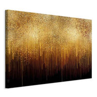 MALBA NA PLÁTNĚ, abstraktní, struktury, 120/80/1,2 cm - černá/barvy zlata, Basics, dřevo/textil (120/80/1,2cm) - artgeist
