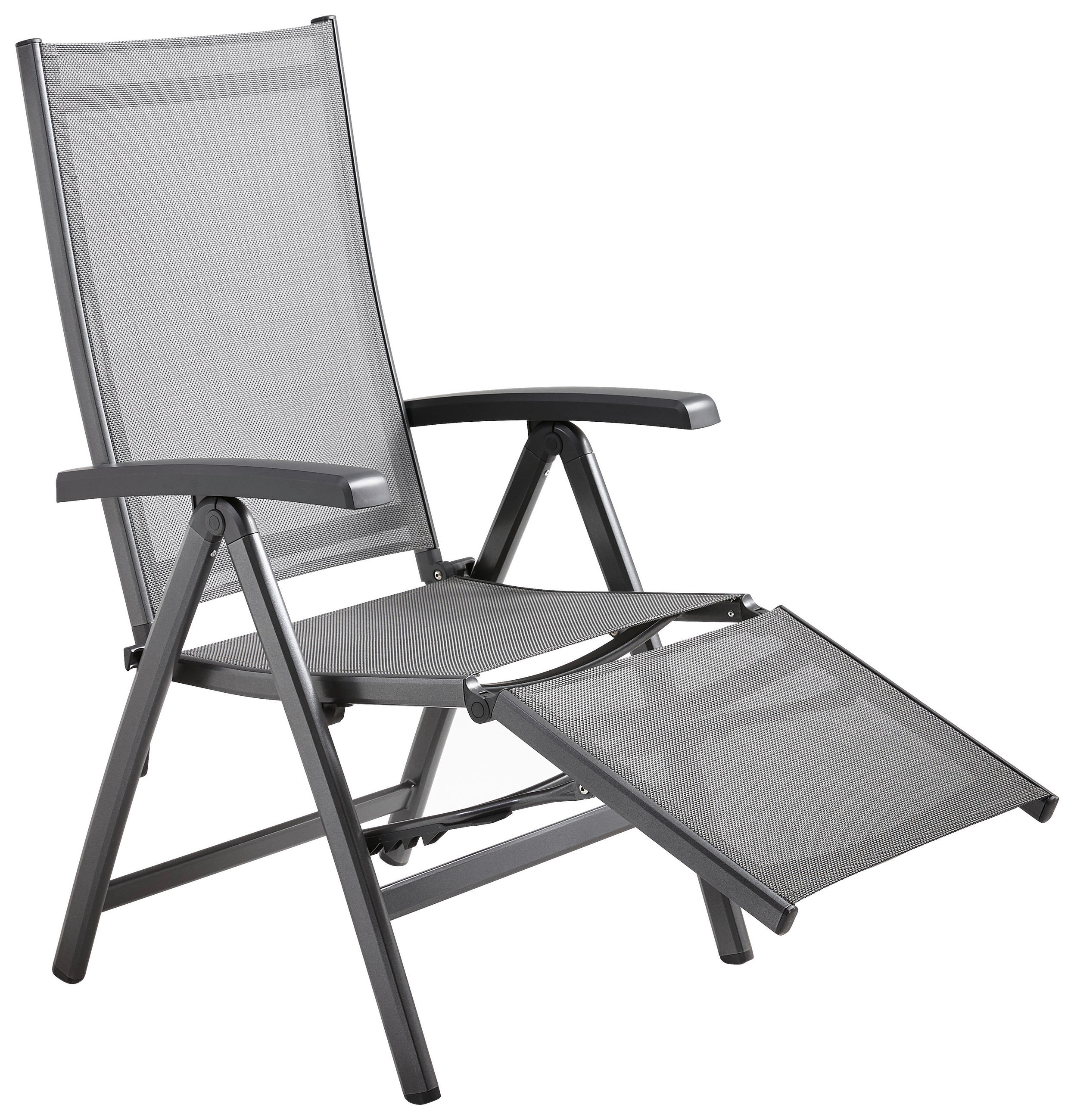 GARTEN-RELAXSESSEL 62/109/95 cm  - Anthrazit/Silberfarben, Basics, Kunststoff/Textil (62/109/95cm) - Sieger