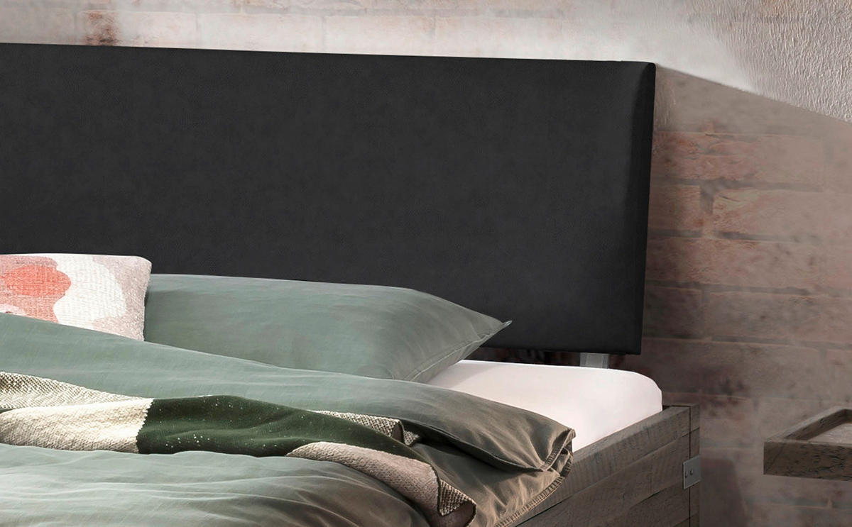 BETT 200/200 cm  in Anthrazit, Akaziefarben, Dunkelgrau  - Dunkelgrau/Anthrazit, Design, Holz (200/200cm) - Hasena