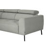 ECKSOFA in Chenille Alabasterfarben  205/280 cm  - Alabasterfarben/Schwarz, Design, Textil/Metall (205/280cm) - Xora