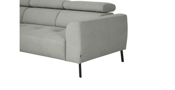 ECKSOFA in Chenille Alabasterfarben 205/280 cm - Alabasterfarben/Schwarz, Design, Textil/Metall (205/280cm) - Xora