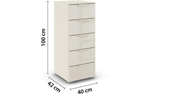 KOMMODE  in 40/100/42 cm  - Champagner, Design, Glas/Holzwerkstoff (40/100/42cm) - Xora