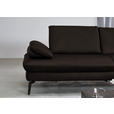 ECKSOFA in Echtleder Dunkelbraun  - Dunkelbraun/Schwarz, Design, Leder/Metall (325/157cm) - Dieter Knoll